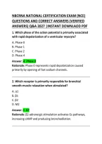 NBCRNA National Certification Examination &lpar;NCE&rpar; Questions and Correct Answers