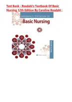 Test Bank &ndash; Rosdahl's Textbook of Basic Nursing&comma; 12th Edition &vert; Caroline Rosdahl &vert; Chapters 1&ndash;103 Complete &vert; Fundamentals of Nursing &vert; NCLEX RN&sol;PN 2026 &NewLine;Updated