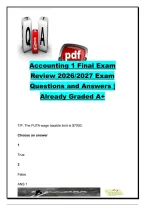 Accounting 1 Final Exam 2026&sol;2027 &ndash; 100&plus; Questions & Answers&colon; Accounting Cycle&comma; Payroll&comma; Bank Reconciliation&comma; Journal Entries & Financial Statements