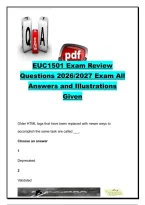 EUC1501 Exam Review 2026&sol;2027 &ndash; 40&plus; Questions & Answers&colon; HTML&comma; CSS&comma; JavaScript&comma; Spreadsheets&comma; Databases & Networks