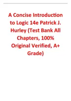 Test Bank for A Concise Introduction to Logic &lpar;14th Edition&rpar; by Patrick J&period; Hurley