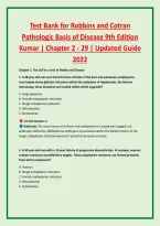 Test Bank for Robbins and Cotran &NewLine;Pathologic Basis of Disease 9th Edition &NewLine;Kumar &vert; Chapter 2 - 29 &vert; Updated Guide &NewLine;2022 