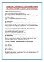 Test Bank for Understanding Human Communication &NewLine;14th Edition Adler &sol; All Chapters 1 - 15 &sol; Full Complete