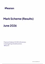 Edexcel GCSE June 2026 Business 1BS0 Paper 01 Mark Scheme