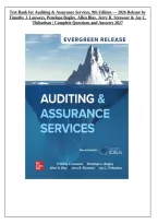 Test Bank for Auditing & Assurance Services 9th Edition 2026 Release by Louwers&comma; Bagley&comma; Blay&comma; Strawser & Thibodeau