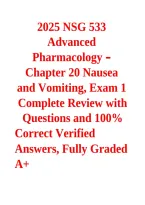 2025 NSG 533 Advanced Pharmacology &ndash; Chapter 20 Nausea and Vomiting&period;