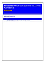 Nightingale College BSN 366 HESI RN Exit Exam 2026&sol;2027 &vert; 200 Practice Questions & Answers with Rationales &vert; Graded A&plus; &vert; New Update
