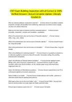 CSST Exam Building Inspection with all Correct & 100&percnt; Verified Answers &vert;Actual Complete Update &vert;Already Graded A&plus;