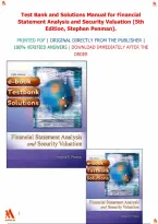 Test Bank and solutions Manual for Financial Statement Analysis and Security Valuation 5th Edition by Stephen Penman&period;