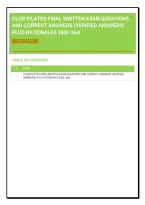 Club Pilates Final Written Exam 2026 &vert; 300 Practice Questions & Correct Answers with Rationales &vert; Instant Download PDF