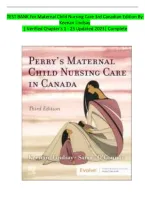 Test Bank for Perry's Maternal Child Nursing Care in Canada&comma; 3rd Canadian Edition by Lisa Keenan-Lindsay&comma; Shannon D&period; Lindsay&comma; and Sams O'Connor