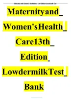 Test Bank for Maternity and Women's Health Care&comma; 13th Edition by Deitra Leonard Lowdermilk&comma; Shannon E&period; Perry&comma; Mary Catherine Cashion&comma; and Kathryn Rhodes Alden
