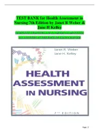 Test Bank for Health Assessment in Nursing 7th Edition by Weber & Kelley &lpar;Chapters 1-34&rpar;&NewLine;