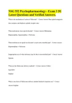 NSG 552 Psychopharmacology latest exams with correct solutions