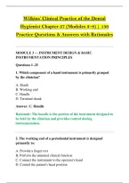 Wilkins&rsquo; Clinical Practice of the Dental Hygienist Chapter 37 &lpar;Modules 3&ndash;8&rpar; &vert; 150 Practice Questions & Answers with Rationales