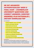 NR 507 ADVANCED PATHOPHYSIOLOGY WEEK 8 FINAL EXAM &ndash; CHAMBERLAIN UNIVERSITY QUESTIONS AND CORRECT ANSWERS &lpar;VERIFIED ANSWERS&rpar; PLUS RATIONALES &vert; INSTANT DOWNLOAD PDF