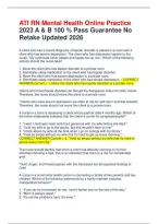 ATI RN Mental Health Online Practice 2023 A & B 100 &percnt; Pass Guarantee No Retake Updated 2026