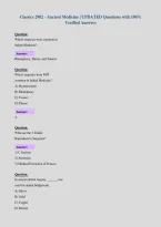 Classics 2902 - Ancient Medicine &vert; UPDATED Questions with 100&percnt;&NewLine;Verified Answers