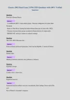 Classics 2902 Final Exam &vert; UPDATED Questions with 100&percnt; Verified&NewLine;Answers