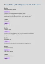 BUNDLE FOR Classics 2902 EXAMS with  UPDATED Questions and 100&percnt; Verified Answers