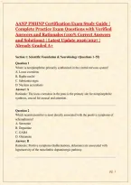 AANP PMHNP Certification Exam Study Guide &vert; Complete Practice Exam Questions with Verified Answers and Rationales &lpar;100&percnt; Correct Answers and Solutions&rpar; &vert; Latest Update 2026&sol;2027 &vert; Already Graded A&plus;
