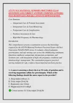 ATI PN MATERNAL NEWBORN FINAL EXAM CHAMBERLAIN&NewLine;2026&sol;2027 &ndash; QUESTIONS AND ANSWERS &vert; 100&percnt; VERIFIED &vert;&NewLine;DETAILED RATIONALES &ndash; PASS GUARANTEED &ndash; A&plus; GRADED