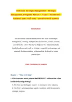 Test Bank  Strategic Management &ndash; Strategic Management&comma; Evergreen Release &ndash; Frank T&period; Rothaermel &ndash; Academic year 2026-2027 &ndash; questions with answers