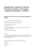 Pathophysiology Comprehensive Final Exam With questions and answers with rationales &sol;verified&sol;latest update&sol;already A&plus; 2026&sol;2027&NewLine;Instructions&colon;
