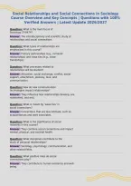 Social Relationships and Social Connections in Sociology&NewLine;Course Overview and Key Concepts &vert; Questions with 100&percnt;&NewLine;Verified Answers &vert; Latest Update 2026&sol;2027