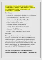 HESI MENTAL HEALTH EXAM PSYCHIATRIC NURSING &NewLine;COMPREHENSIVE 2026&sol;2027 &ndash; QUESTIONS AND ANSWERS &vert; &NewLine;100&percnt; VERIFIED &vert; DETAILED RATIONALES &ndash; PASS &NewLine;GUARANTEED &ndash; A&plus; GRADED