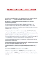 FIN 3403 UCF EXAM 2 LATEST UPDATE