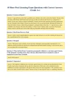 45 Hour Post Licensing Exam Questions with Correct Answers&NewLine;&lpar;Grade A&plus;&rpar;