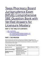 Texas MPJE Exam Prep & Elite SBE Test Bank &lpar;2026&sol;2027&rpar; &vert;  Scenario-Based Questions&comma; Verified Answers&comma; Distractor Rationales & TSBP Cheat Sheet