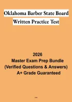 Oklahoma Barber State Board Written Practice Test 2026 &vert; Licensing Exam Questions & Study Guide