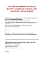 EPIC TRAINING EXAMINATION COMPLETE &NewLine;QUESTIONS AND DETAILED SOLUTIONS LATEST &NewLine;UPDATE THIS YEAR JUST RELEASED