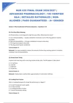 NUR 635 FINAL EXAM 2026&sol;2027 &vert; ADVANCED PHARMACOLOGY &vert; 100 VERIFIED Q&A &vert; DETAILED RATIONALES &vert; NGN-ALIGNED &vert; PASS GUARANTEED &ndash; A&plus; GRADED 