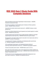 REE 3043 Quiz 2 Study Guide With Complete Solutions