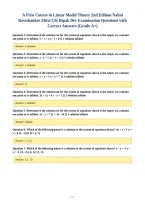A First Course in Linear Model Theory 2nd Edition Nalini&NewLine;Ravishanker Zhiyi Chi Dipak Dey Examination Questions with&NewLine;Correct Answers &lpar;Grade A&plus;&rpar;