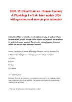 BIOL 251 Final Exam on Human Anatomy & Physiology I w&sol;Lab latest update 2026 with questions and answers plus rationales