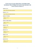 A First Course in Linear Model Theory 2nd Edition Nalini&NewLine;Ravishanker Zhiyi Chi Dipak Dey Practice Script Questions with&NewLine;Correct Answers &lpar;Grade A&plus;&rpar;