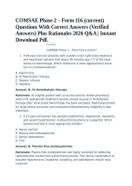COMSAE Phase 2 &ndash; Form 116 &lpar;current&rpar; Questions With Correct Answers &lpar;Verified Answers&rpar; Plus Rationales 2026 Q&A &vert; Instant Download Pdf&period;