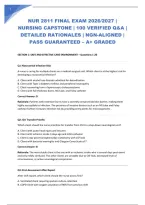 NUR 2811 FINAL EXAM 2026&sol;2027 &vert; NURSING CAPSTONE &vert; 100 VERIFIED Q&A &vert; DETAILED RATIONALES &vert; NGN-ALIGNED &vert; PASS GUARANTEED &ndash; A&plus; GRADED&NewLine;