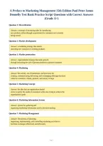 A Preface to Marketing Management 15th Edition Paul Peter James&NewLine;Donnelly Test Bank Practice Script Questions with Correct Answers&NewLine;&lpar;Grade A&plus;&rpar;