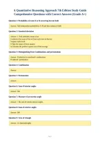 A Quantitative Reasoning Approach 7th Edition Study Guide&NewLine;Comprehensive Questions with Correct Answers &lpar;Grade A&plus;&rpar;