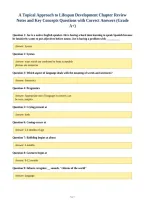 A Topical Approach to Lifespan Development Chapter Review&NewLine;Notes and Key Concepts Questions with Correct Answers &lpar;Grade&NewLine;A&plus;&rpar;