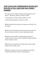ACRP CCRA EXAM COMPREHENSIVE REVIEW WITH&NewLine;UPDATED ACTUAL QUESTIONS AND CORRECT&NewLine;ANSWERS