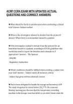 ACRP CCRA EXAM WITH UPDATED ACTUAL&NewLine;QUESTIONS AND CORRECT ANSWERS