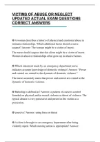 VICTIMS OF ABUSE OR NEGLECT ACTUAL STUDY SHEET 2026 COMPLETE QUESTIONS AND