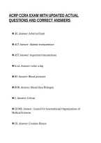 ACRP CCRA EXAM WITH UPDATED ACTUAL&NewLine;QUESTIONS AND CORRECT ANSWERS