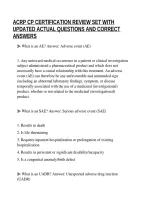 ACRP CP CERTIFICATION REVIEW SET WITH&NewLine;UPDATED ACTUAL QUESTIONS AND CORRECT&NewLine;ANSWERS